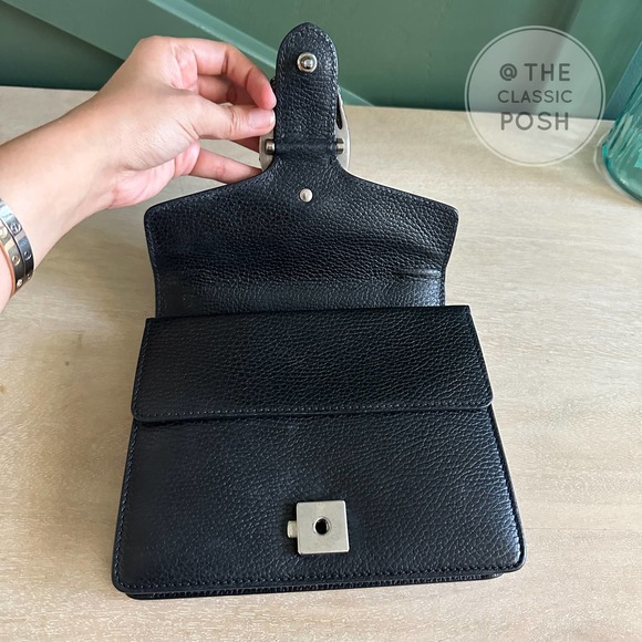 EUC GUCCI Dionysus Mini Black Crossbody Bag Silver Leather - Picture 8 of 12